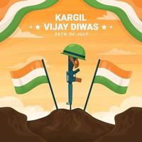 kargil vijay diwas india vector