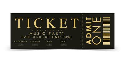 monster ticket voor een musical concert. modern ticket kaart illustratie sjabloon. vector. vector