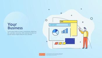 digitale grafiekgegevens voor seo-analyse en strategisch. statistische informatie, financieel auditrapportdocument, marktonderzoek voor bedrijfsbeheerconcept. vectorillustratie voor infographic vector