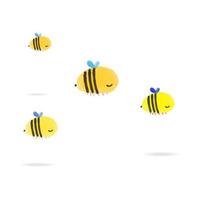 geïsoleerde cartoon vliegende bij vectorillustratie. schattige honingbij-illustraties voor wenskaart, jubileum, webbanners, sociale en gedrukte media vector
