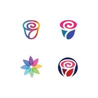 bloem set vector logo en ontwerp voor zakelijk ontwerp tuin icoon natuur en schoonheid bloesem