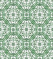 waterverf naadloos patroon arabesk. oosters meetkundig ornament in groen kleur, hand- tekening vector