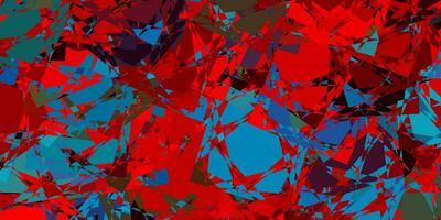 lichtblauw, rood vectorpatroon met veelhoekige vormen. vector