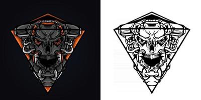 satan driehoek mascotte logo vectorillustratie vector