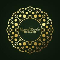 luxe gouden ronde bloemen frame ontwerp vector