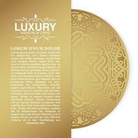 luxe mandala decoratieve kaart in gouden kleur vector