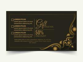 luxe gouden cadeaubon sjabloon vector