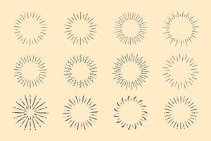 wijnoogst stijl zonnestraal gemakkelijk lijnen van diffuus licht vector