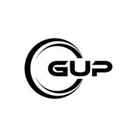 gup logo ontwerp, inspiratie voor een uniek identiteit. modern elegantie en creatief ontwerp. watermerk uw succes met de opvallend deze logo. vector