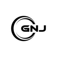gnj logo ontwerp, inspiratie voor een uniek identiteit. modern elegantie en creatief ontwerp. watermerk uw succes met de opvallend deze logo. vector