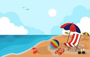 mooie zomer strand zee natuur exotische vakantie illustratie 04 vector