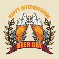 gelukkige internationale bierdag achtergrondillustratie vector