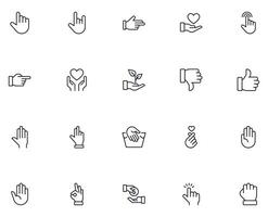 hand- concept. verzameling van gebaar hoog kwaliteit vector schets tekens voor web Pagina's, boeken, online winkels, flyers, banners enz. reeks van premie illustraties geïsoleerd Aan wit achtergrond