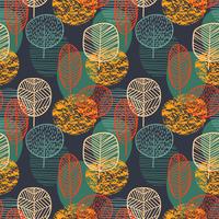 Abstract de herfst naadloos patroon met bomen. Vectorachtergrond voor diverse oppervlakte.