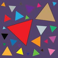 een patroon van onregelmatig gedistribueerd driehoeken, blauw en groen en rood en bruin en geel, geschikt voor achtergronden en scholen en kleuterschool decoraties, driehoeken patroon vector, abstract kunst vector
