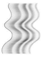 zwart kleur halftone punt patroon met Golf vorm achtergrond vector illustratie