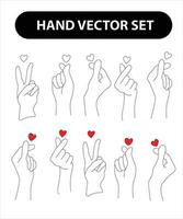 hand- vector, Dames hand- , Koreaans liefde teken vector