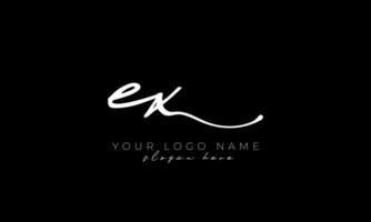 handschrift brief ex logo ontwerp. ex logo ontwerp vrij vector sjabloon