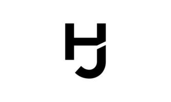 brief hj logo ontwerp. eerste brief hj logo in zier achtergrond. vrij vector