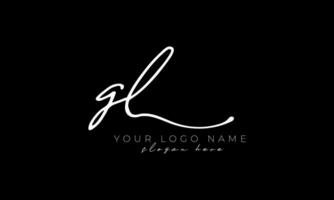 handschrift brief gl logo ontwerp. gl logo ontwerp vrij vector sjabloon