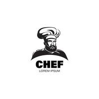 chef logo zwart en wit vector