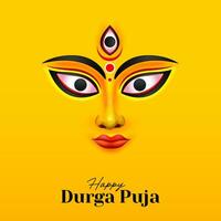 godin maa durga gezicht in gelukkig durga poeja, dussehra, en navratri viering concept voor web banier, poster, sociaal media na, en folder reclame vector