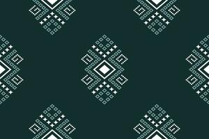 groen kruis steek kleurrijk meetkundig traditioneel etnisch patroon ikat naadloos patroon grens abstract ontwerp voor kleding stof afdrukken kleding jurk tapijt gordijnen en sarong aztec Afrikaanse Indisch Indonesisch vector