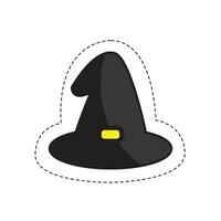 zwart hoed heks halloween sticker. vector