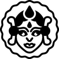 solide icoon voor durga puja vector