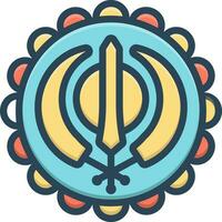 kleur icoon voor gurupurab vector