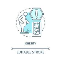 obesitas concept icoon. te veel vet in het menselijk lichaam. problemen met overgewicht. bloedvat knijpen abstracte idee dunne lijn illustratie. vector geïsoleerde omtrek kleur tekening. bewerkbare streek