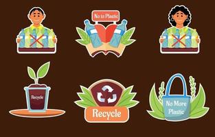 geen plastic sticker vector