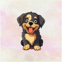 een glimlachen puppy met een schattig tong vector