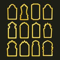 goud Arabisch kader set. reeks vector Islamitisch deur en venster 3d, Super goed ontwerp voor ieder doeleinden. Arabisch moslim vorm boog. ontwerp element. Islamitisch illustratie.