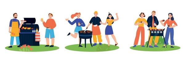 barbecue vlak composities vector