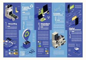 digitaal veroudering isometrische infographics vector