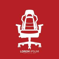 een logo van stoel, kantoor stoel icoon, comfortabel stoel vector silhouet geïsoleerd Aan rood achtergrond
