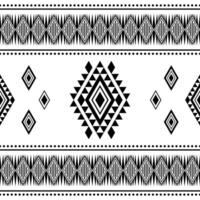 etnisch meetkundig kunst voor het drukken kleding stof en kleding. traditie naadloos abstract patroon. aztec en Navajo tribal stijl. zwart en wit kleur. vector