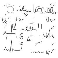 vector een verzameling van hand getekend doodles elementen reeks