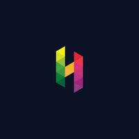 meetkundig h brief logo icoon vector