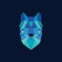 meetkundig wolf hoofd vector logo ontwerp