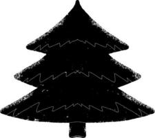 een zwart en wit tekening van een Kerstmis boom vector