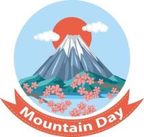 bergdagbanner met geïsoleerde berg Fuji vector