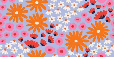 exotisch hand- getrokken bloemen, naadloos patronen met bloemen voor kleding stof, textiel, kleding, omhulsel papier, omslag, banier, huis decor, abstract achtergronden. vector