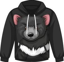 voorkant van hoodie trui met zwart berenpatroon vector