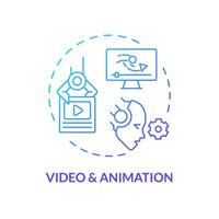 helling video en animatie icoon concept, geïsoleerd vector, ai voor seo dun lijn illustratie. vector