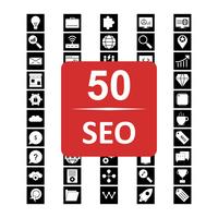 Set van Vector SEO Search Engine Optimization pictogrammen