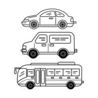 auto's vervoer pictogrammen vector illustratie.