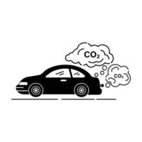 auto lucht vervuiling. voertuig giftig verontreiniging vector illustratie