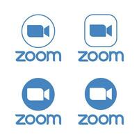 zoom logo. toepassing voor video communicatie met wolk platform voor video en audio vergaderen, chatten, en webinars. vector